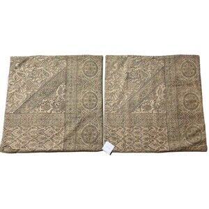 NWT Set of 2 Pottery Barn Viola Block Pillow Covers Orange  24" X 24"Holiday